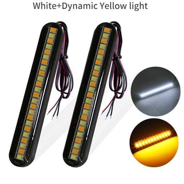 24 LED Flowing Water Tail Brake Turn Signal Strip Light Motorcycle Blinker
