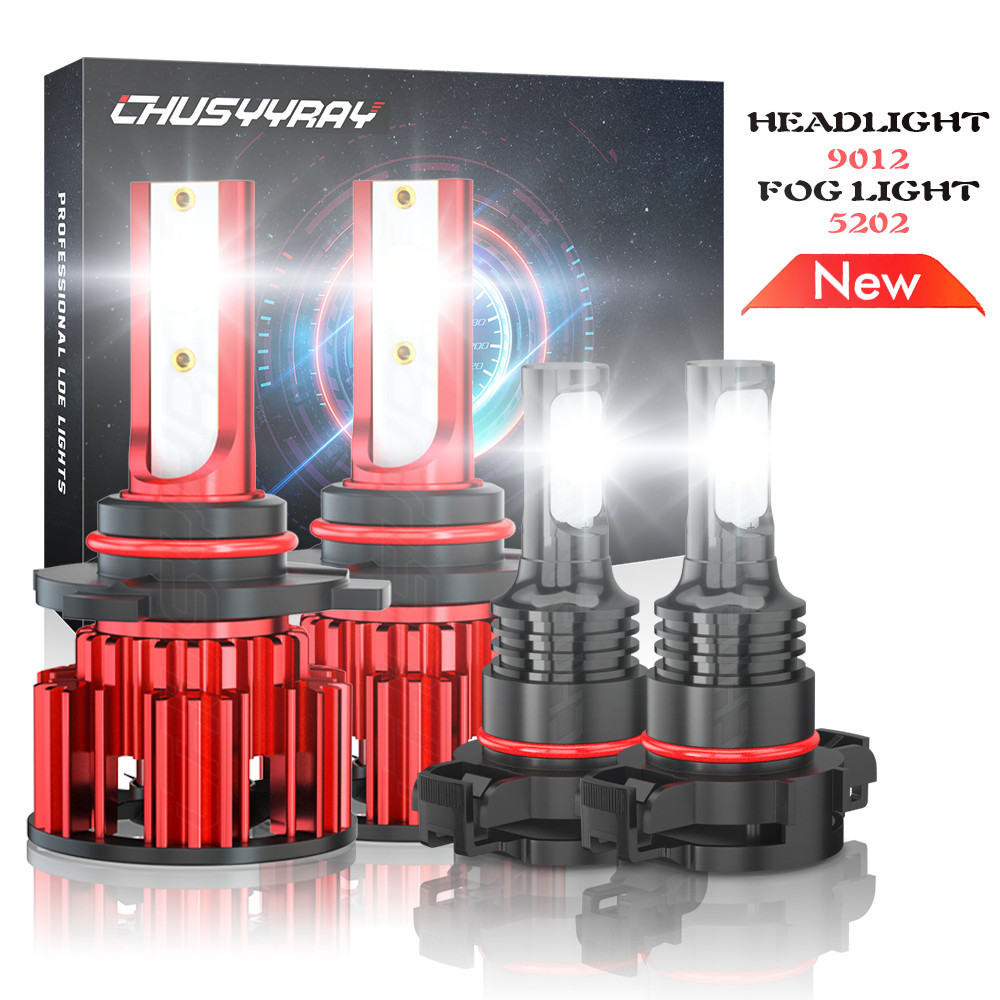 For Jeep Cherokee 2014-2015 9012+H16/5202 LED Headlight + Fog Light Bulb Combo