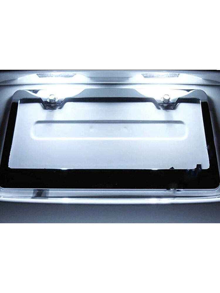 1pair Silver Mini LED License Plate Lights M6 Screw Bolt White Lights Universal