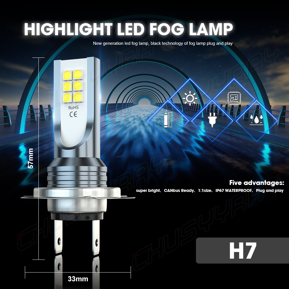 For Yamaha YZF R1 2007- 2020 H7 White 6000K LED Headlight Bulbs Upgrade Kit