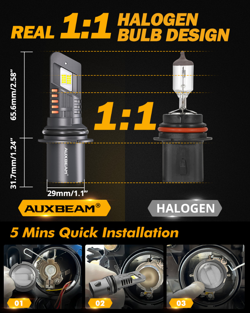1:1 Halogen Size 9004 HB1 LED Headlight for Dodge Ram 1500 2500 3500 1994-2001