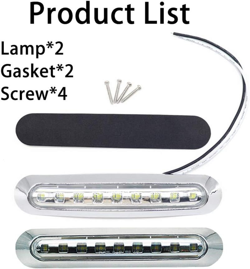 BOOMBOOST Side Light Always On Tail Light 2Pcs 9LED 3W White