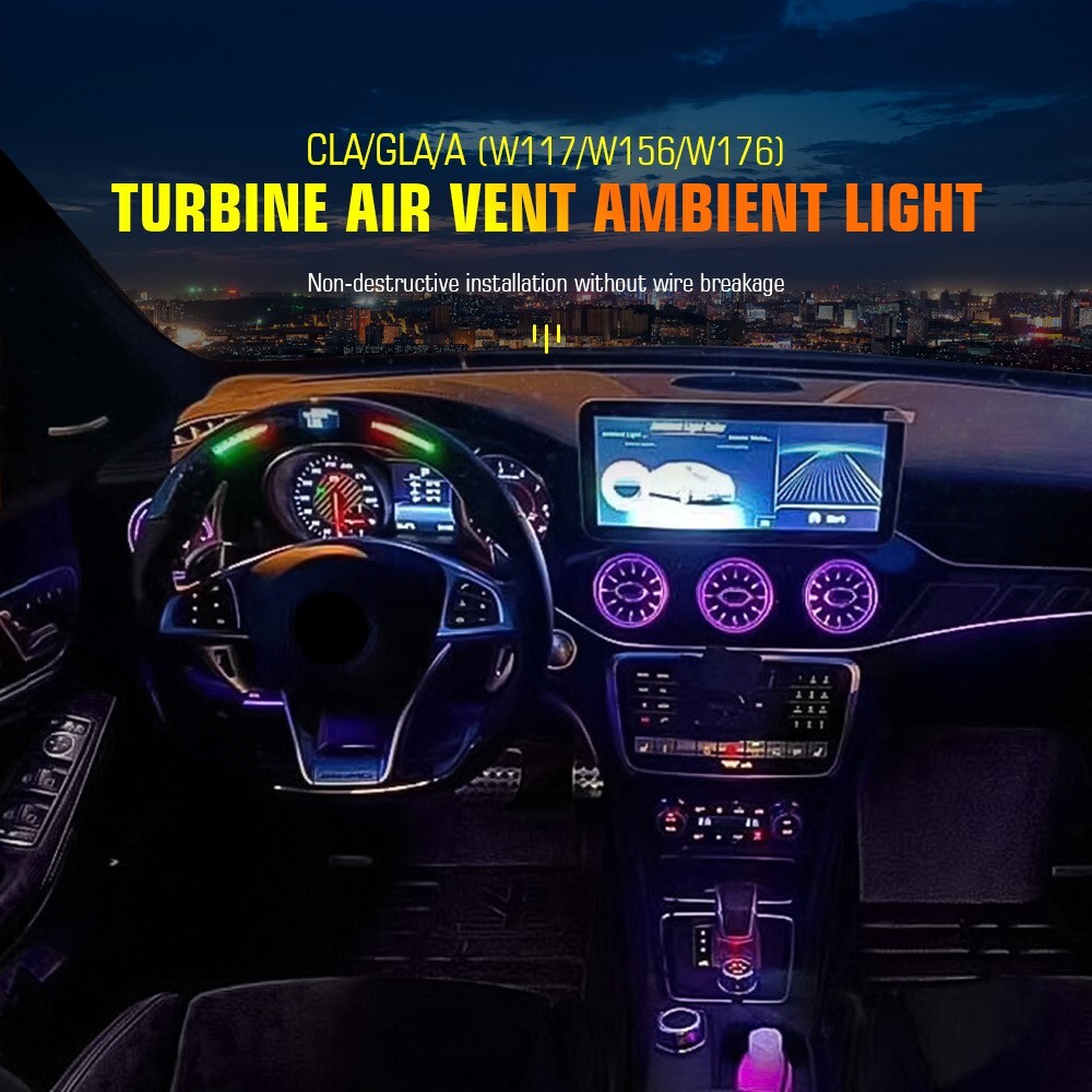 LED Air Vent Ambient Light For Mercedes Benz W117 CLA180 CLA200 CLA250 CLA45 5pc