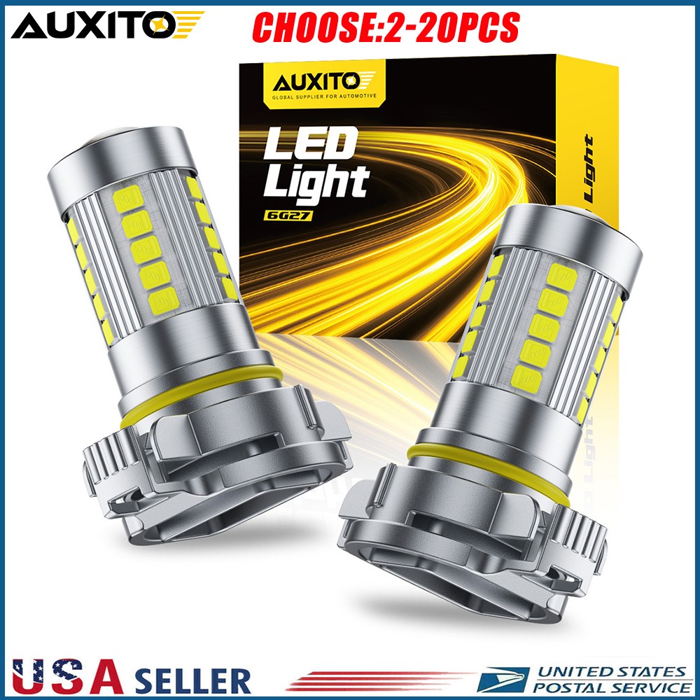 AUXITO CANBUS 2504 5202 LED Fog Light Bulbs 6500K White Extremely bright 2-20X