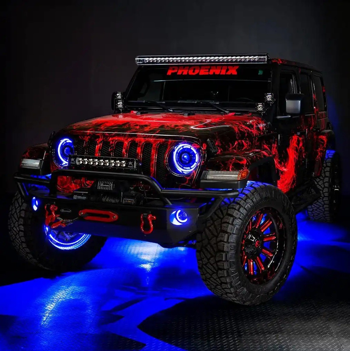 ORACLE High Power 20W LED Halo Fog Lights Dynamic ColorSHIFT fits Jeep JK/JL/JT