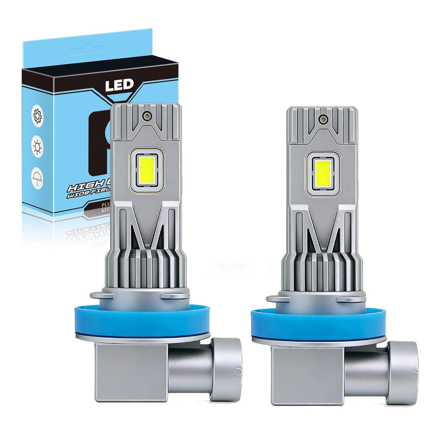 FISONA H11 LED Headlight Kit Low Beam Bulbs Super Bright 6500K White 80000LM