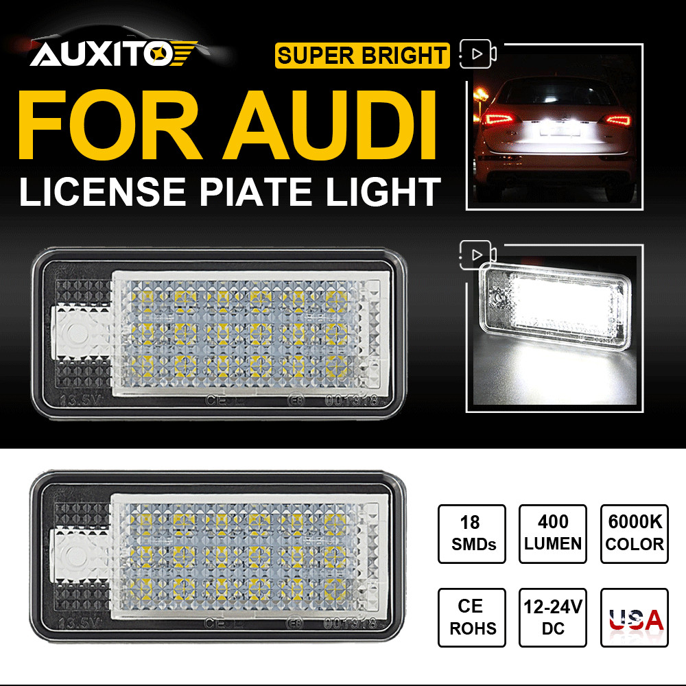2X CANBUS LED License Plate Light For Audi A3 S3 A4 S4 A6 S6 B6 A8 S8 Q7 RS4 RS6