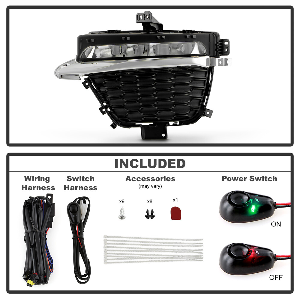 For 2022-2024 Jeep Grand Cherokee w/ Two-Row LED Fog Lights Driving Lamps Pair