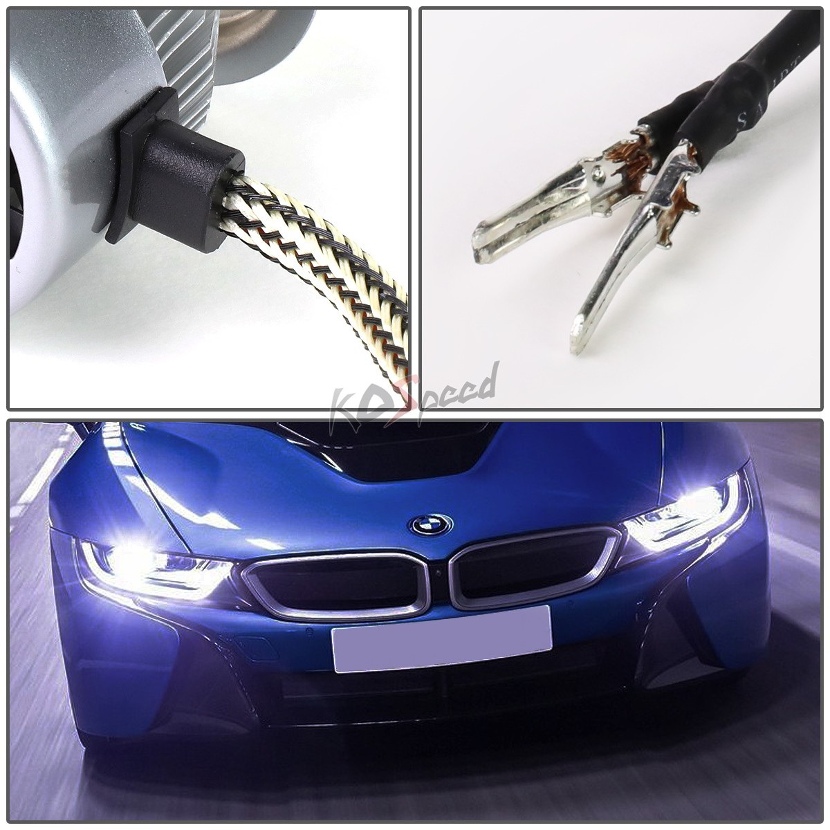 2x White LED 880 6000K 50000 Hours Life/ Replacement Headlight Bulbs +Cool Fan