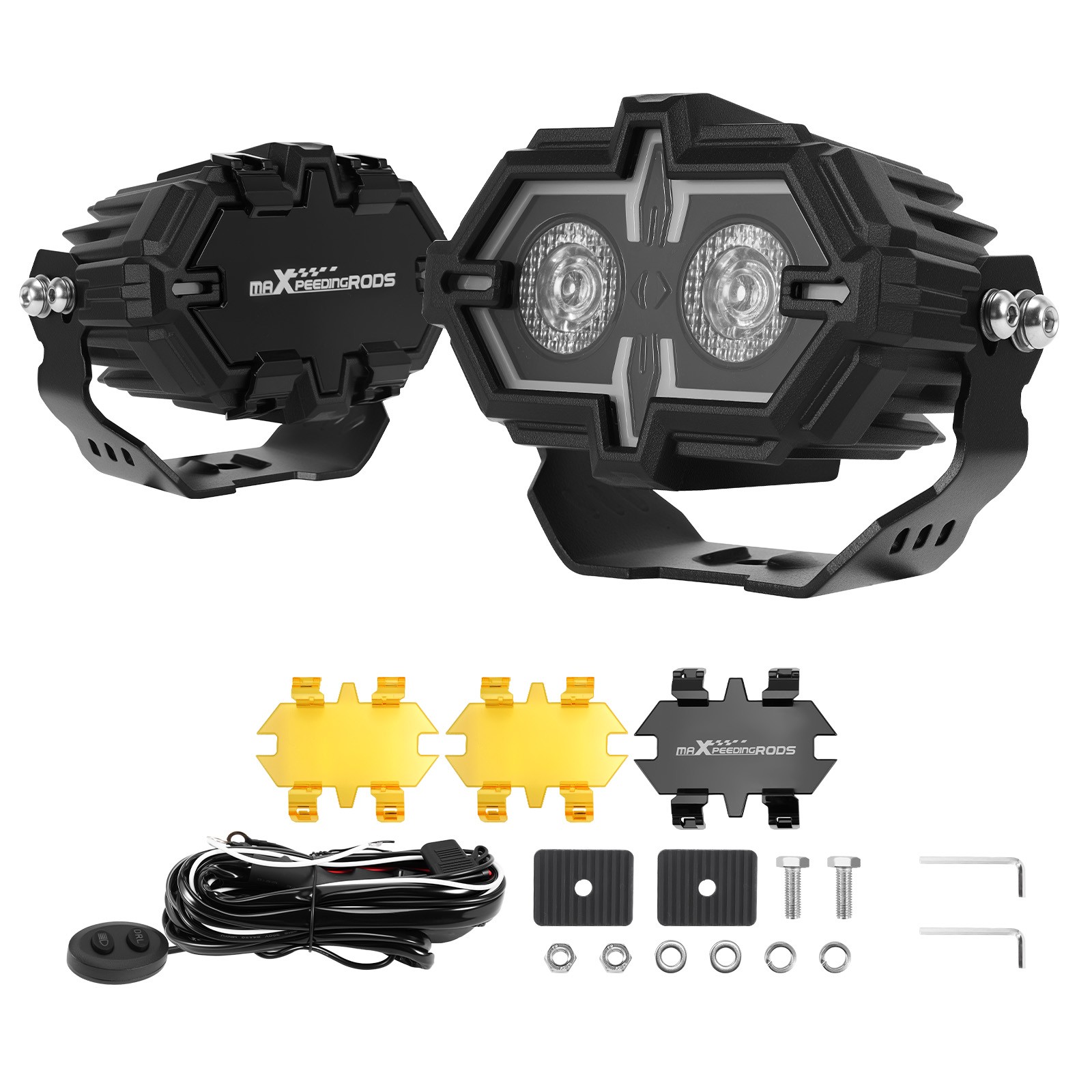 108W LED Driving Fog Light For Off-Road Trucks ATVs Rectangular IP68 Waterproof