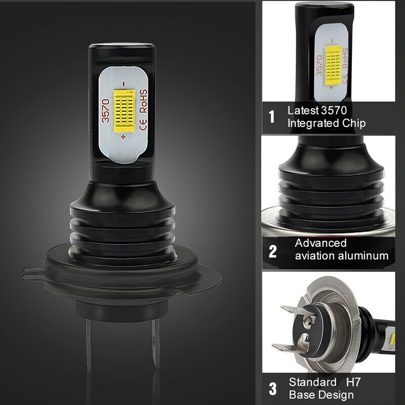 For Yamaha YZF-R6 2003-2015 YZF-R1 2007-2014 LED Headlight H7 Bulbs 6000K White