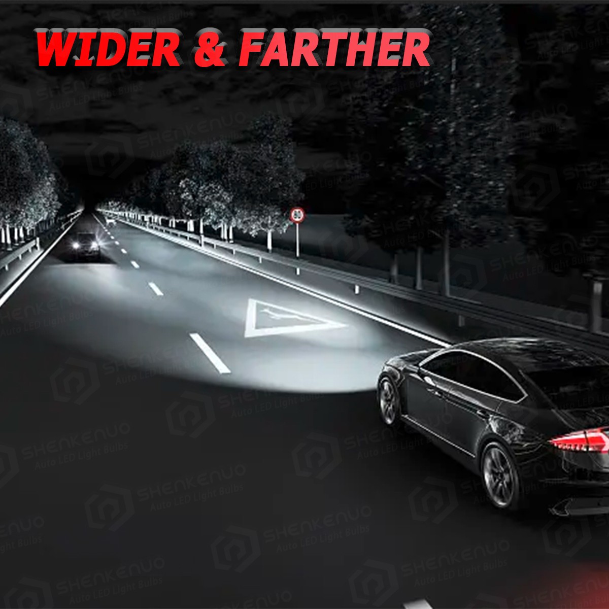 LED Headlight Bulbs H11 Low Beam Light 6000K Pure White Fanless Super Bright 2x