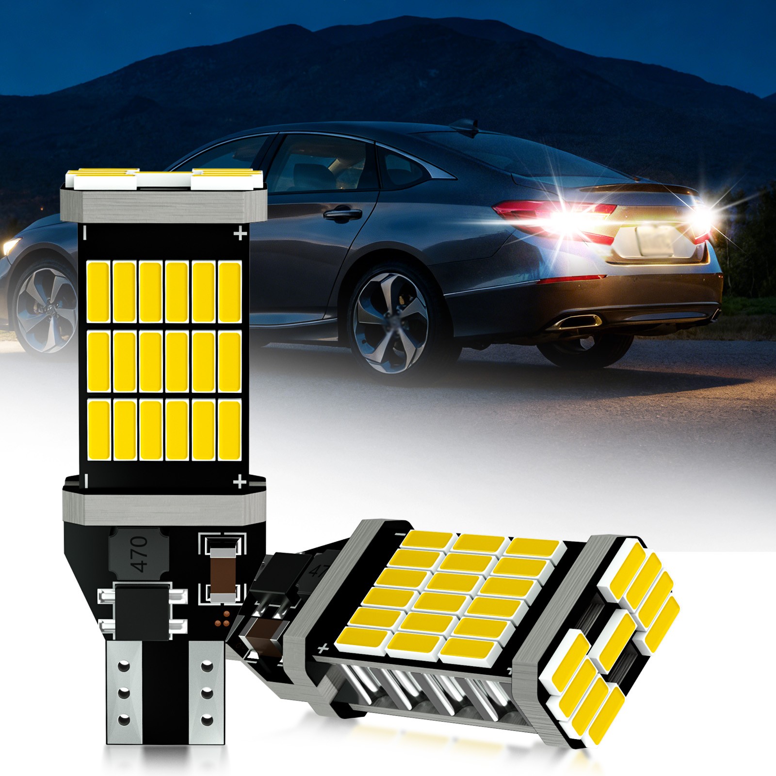 2/10PC T15 921 912 LED Reverse Backup Light Bulb 2400LM 6000K Super Bright White