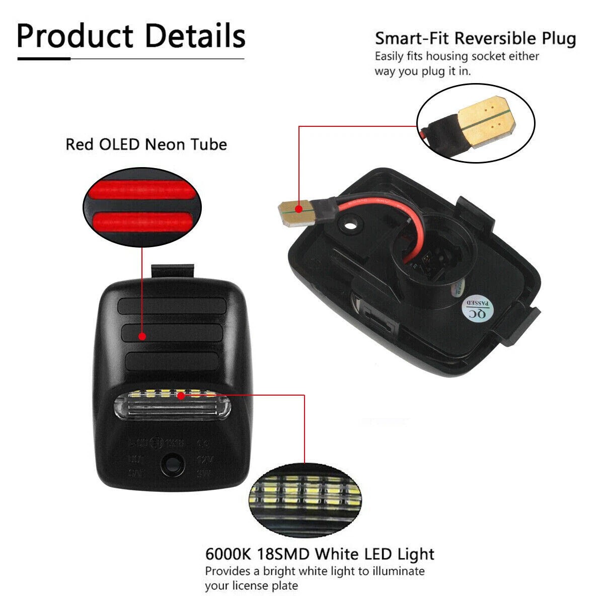 Car LED License Plate Lights Tag Lamp For Toyota Tundra 2000-2013 Tacoma 2006-15
