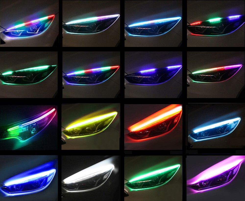BT RGB Charm Dynamic Dream Color 24″ Strip Flow Chase Indicator Tube for SEAT