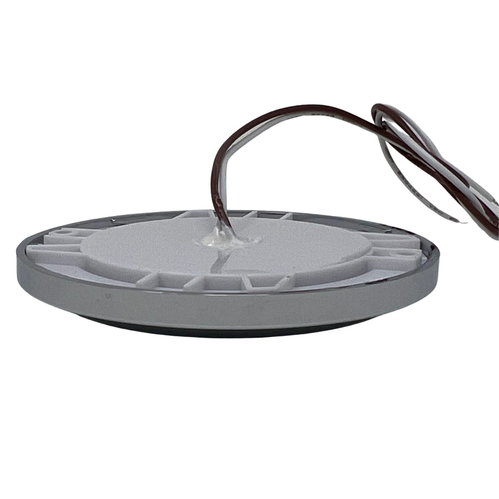 Universal Interior Reading LED Light Round 30 Ceiling Dome Chrome Bezel Housing