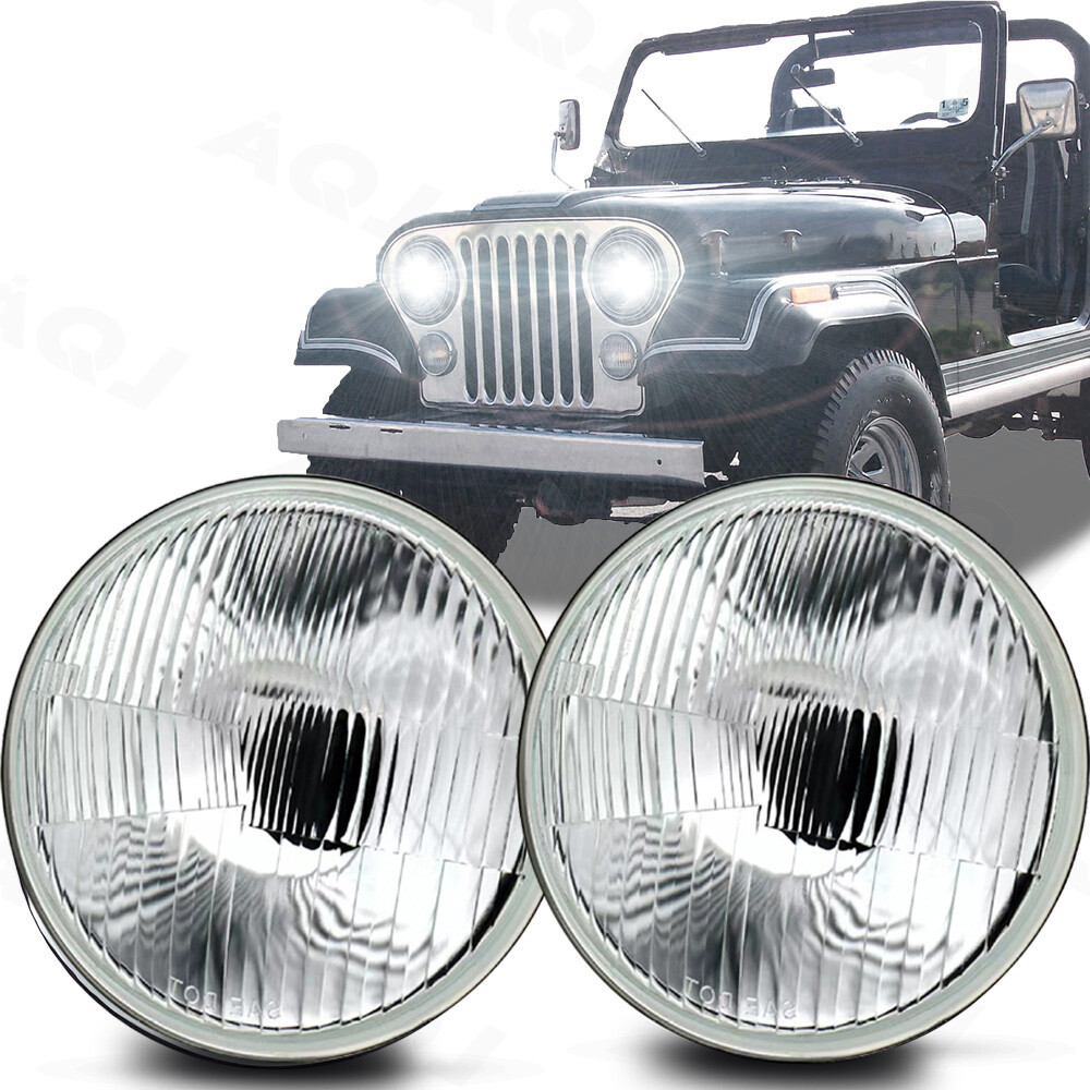 7″H6006/6006 6V Stock Glass/Metal Headlight SMD 360° 6-Volt LED Light Bulb Each