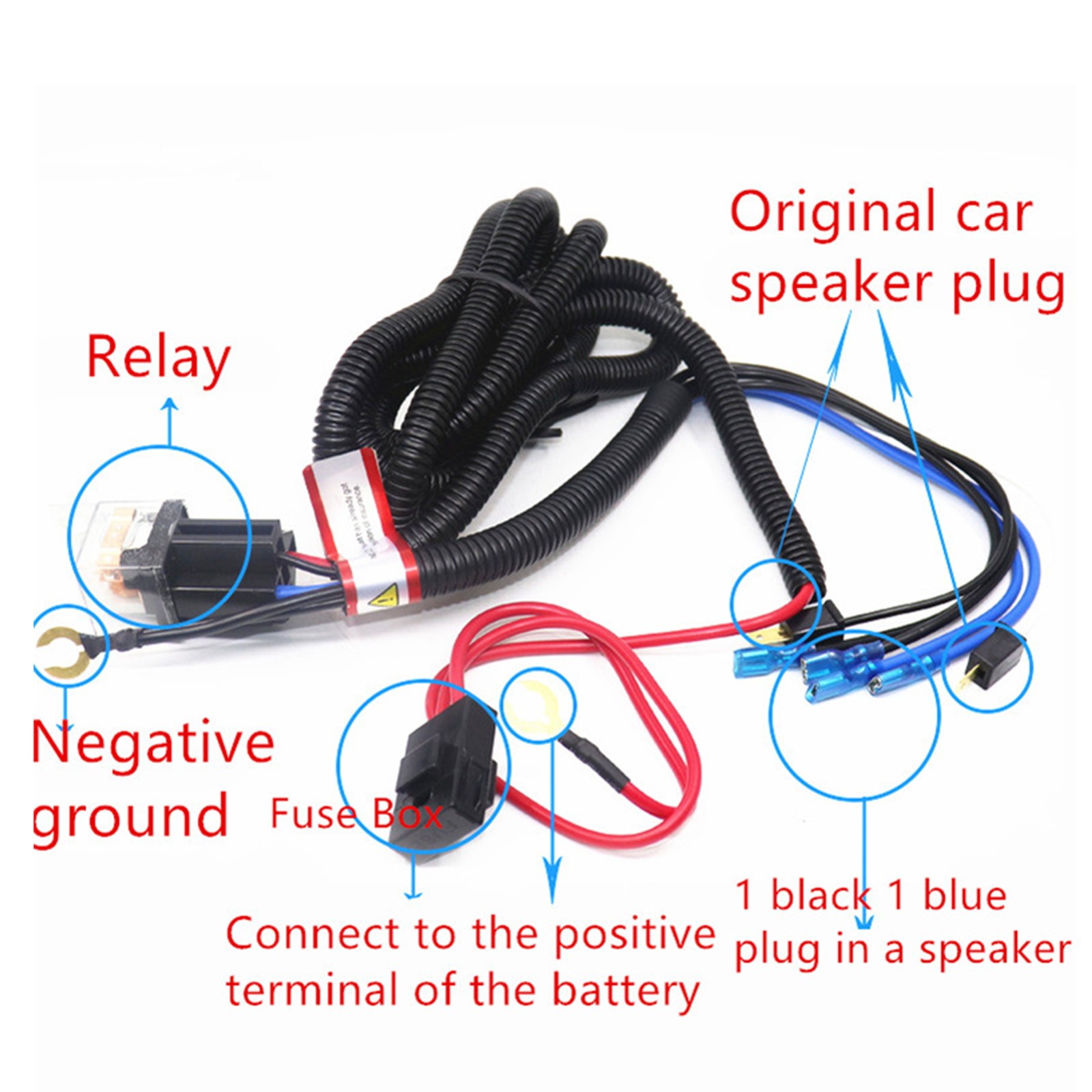 12V Horn Wiring Harness Relay Kit For Car Truck Grille Mount Blast Tone Horns