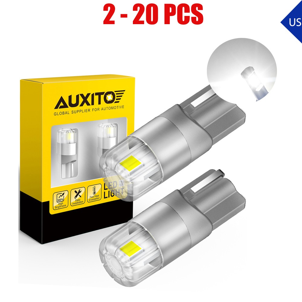2-20X AUXITO T10 194 W5W LED License Plate Light Bulb Headlight White 3030 2US2T