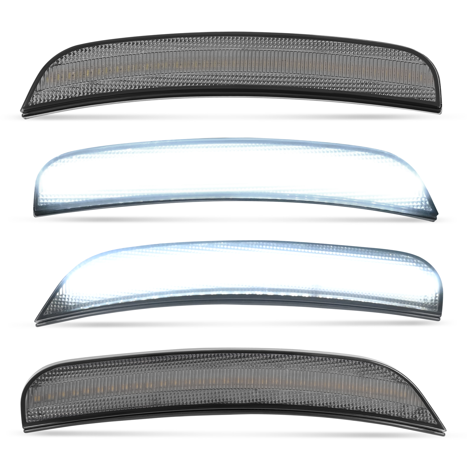4PC For Chrysler 300 2015-2023 Front Rear LED Bumper Side Marker Light Smoked
