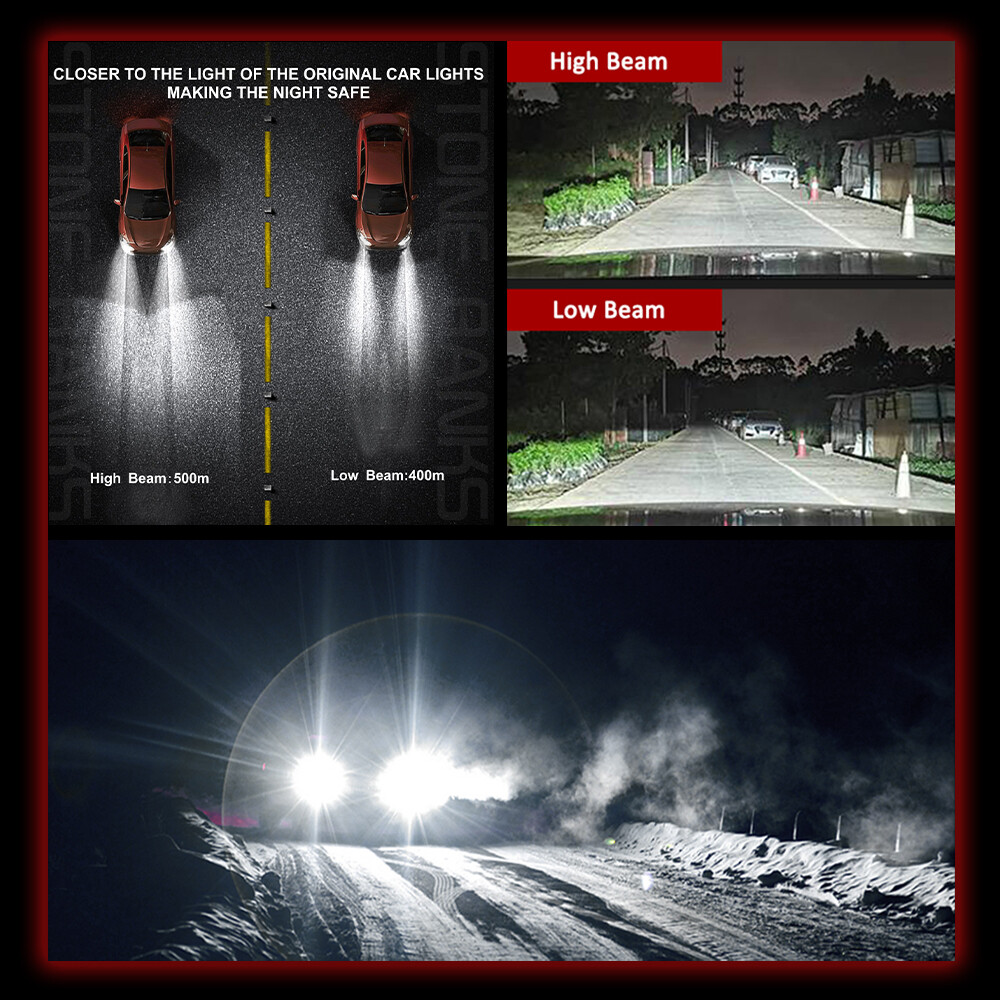 2x H4 9003 LED Headlight Bulbs Conversion Kit High Low Beam 6000K White 720000LM