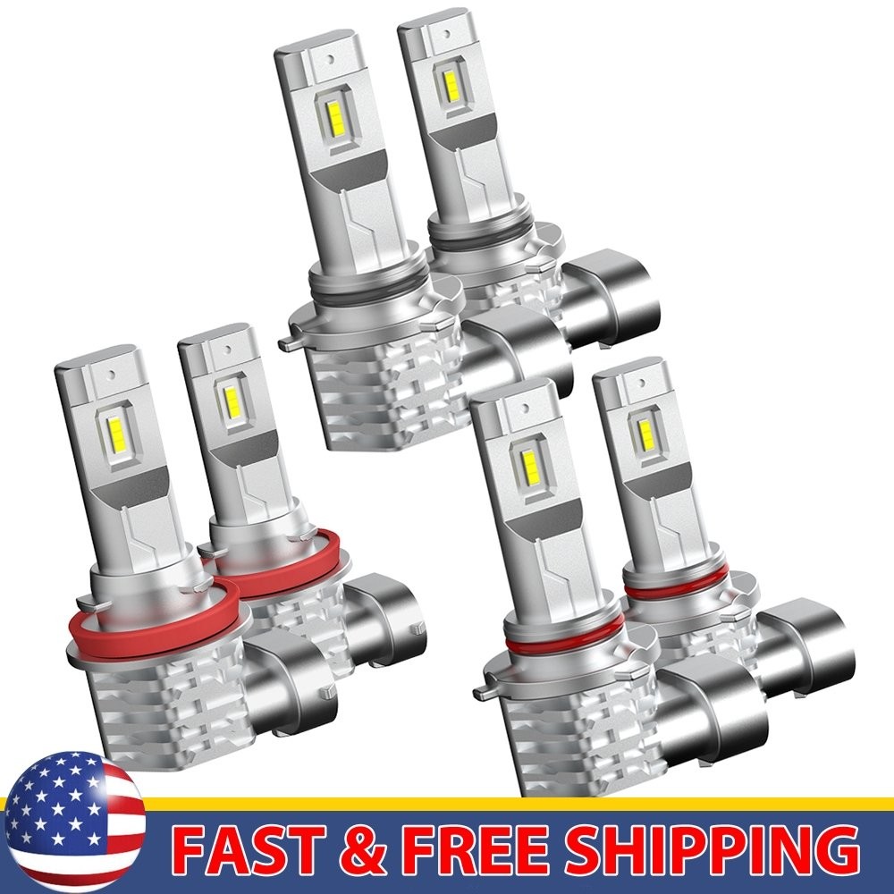 9005 9006 H11 Fog Bulb Kits Combo LED Headlight White High Low Beam 2/6//30X