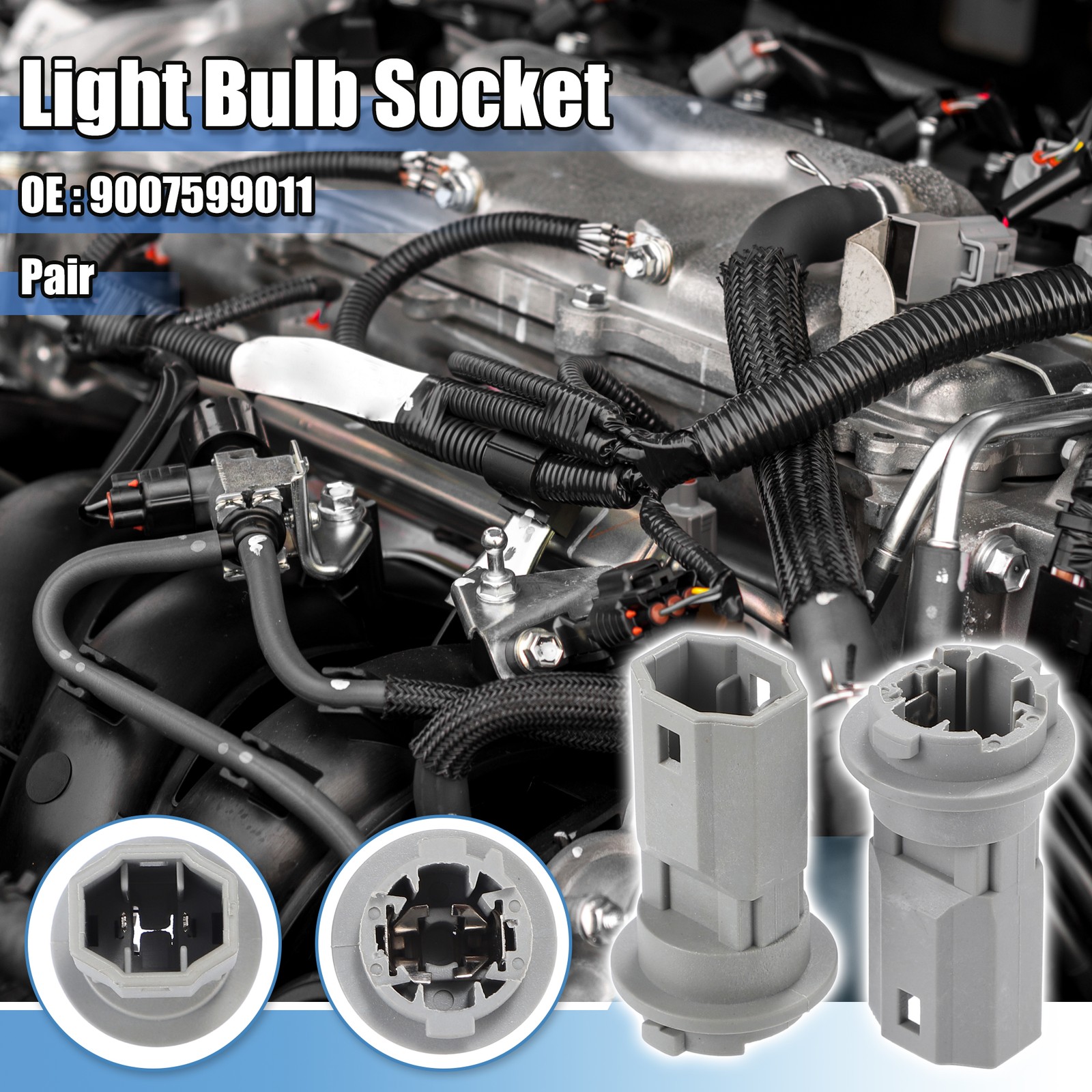 1Pair Turn Signal Light Lamp Bulb Socket Gray for Toyota for Lexus No.9007599011