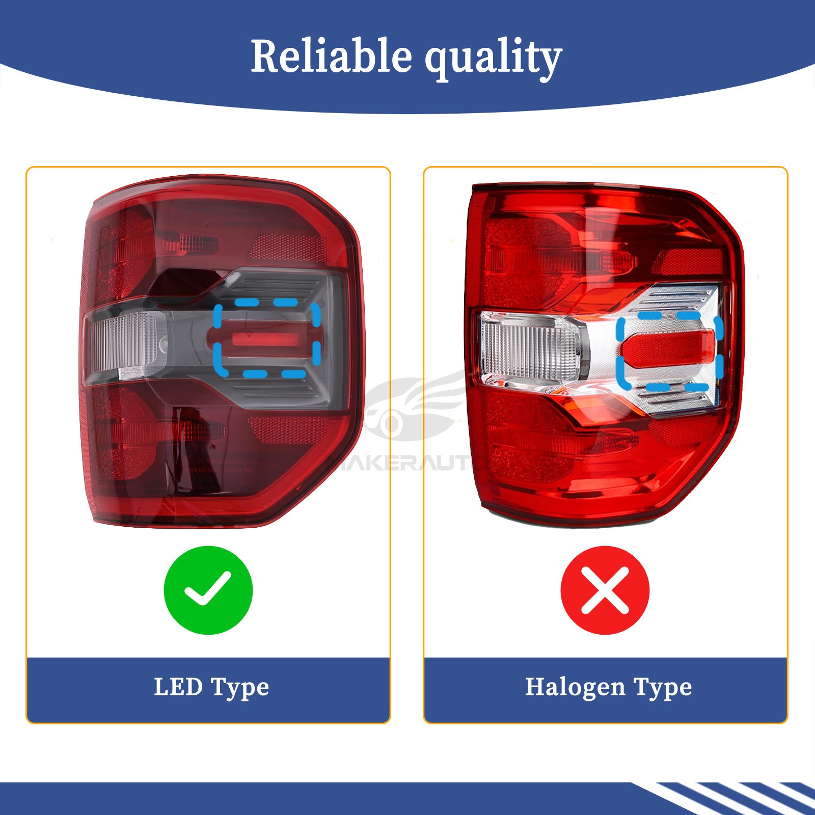 Pair LED Tail Light Lamp Left & Right for 2022-2025 Ford Maverick XLT Red Smoked
