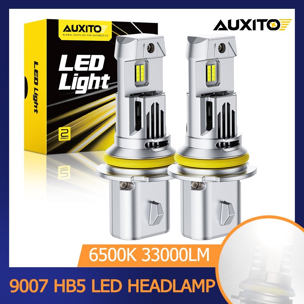 AUXITO 6500K White 9007 LED HB5 Headlight Super Bright High Beam Low 33000LM 2PC