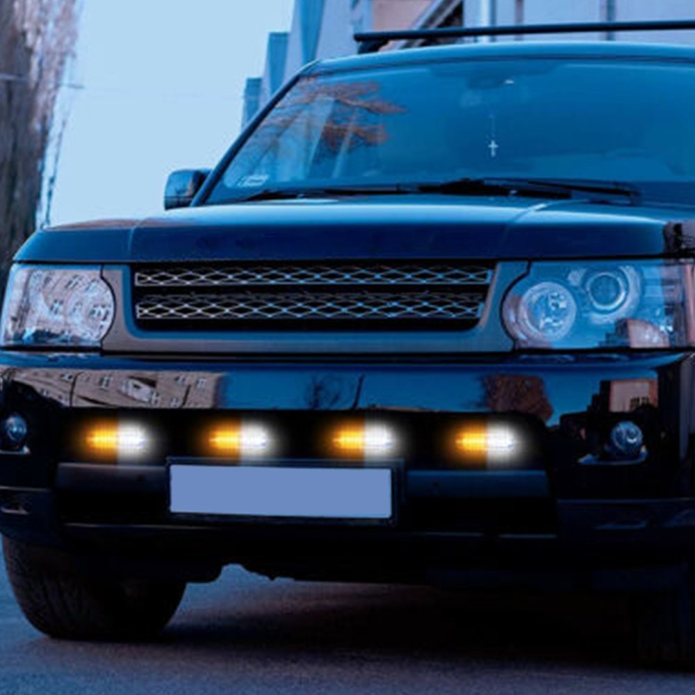 4X Warn Hazard Car Flash Strobe Light Bar Aluminum Housing Pickup, Off-road