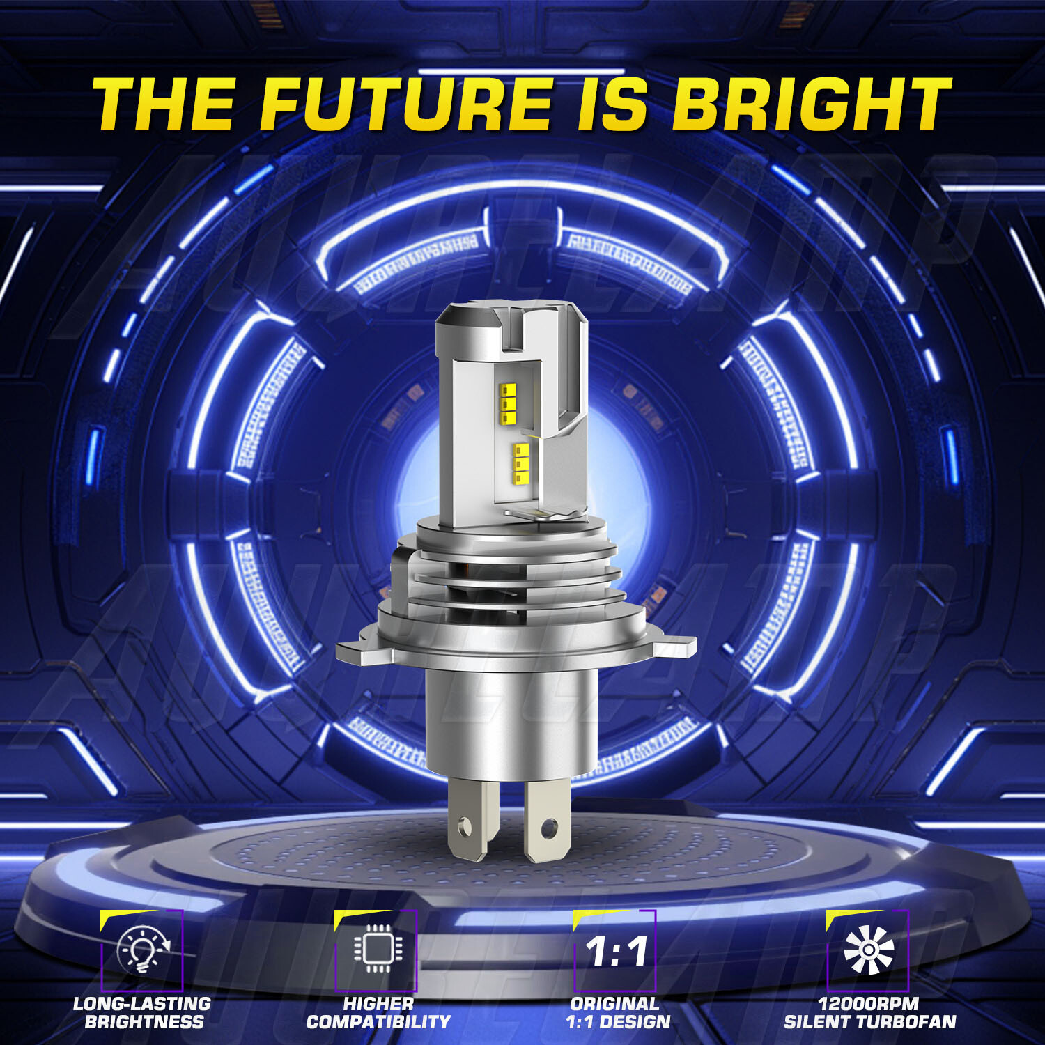 Headlights For Yamaha YZF R1 2001 2002 2003 R6 1999-2002 100W 6000K LED H4 9003