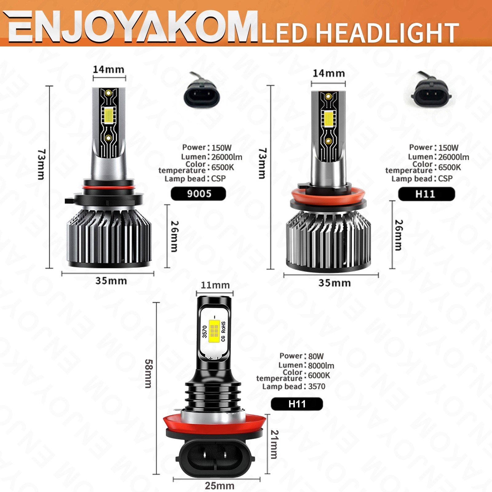 6500K LED Headlight Bulb High Low Beam Fog Light Kit For Toyota Camry 2007-2014