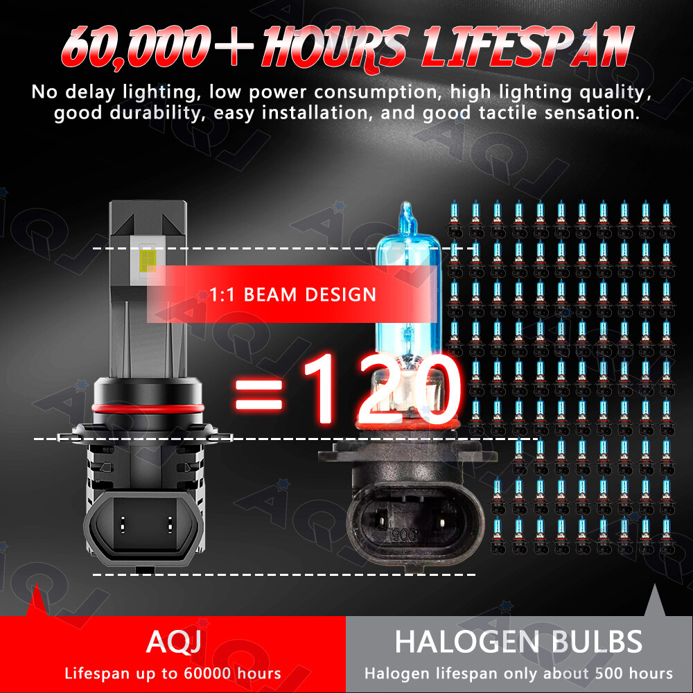 For Chevy Tahoe 2007-2022 4x 9005 H11 6000K LED Headlight Bulbs Hi-Low Beam