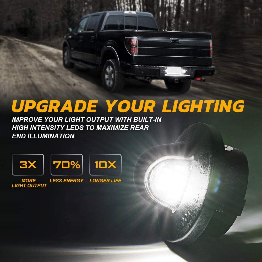 2X LED License Plate Light Tag Lamp bright For Ford F-150 F-250 F-350 F-450 F550