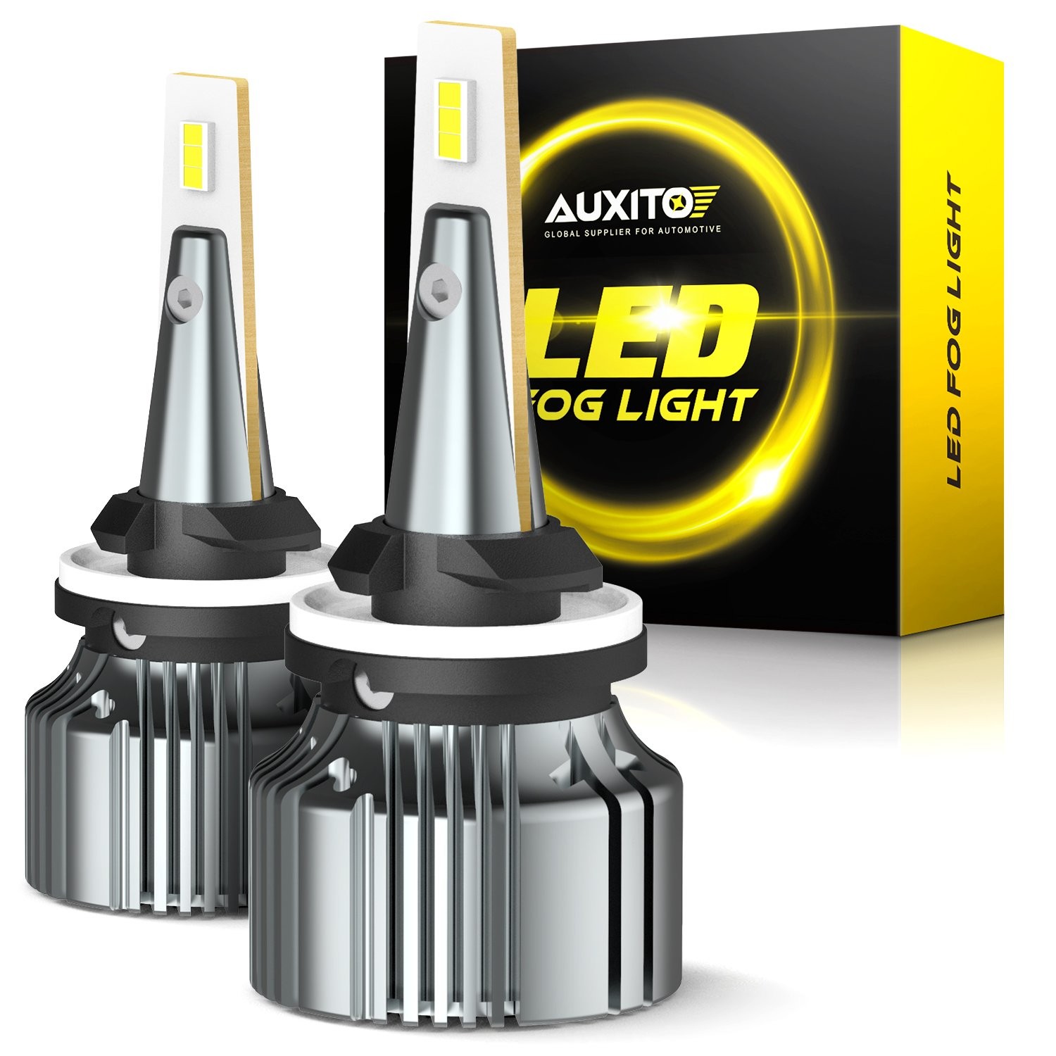 AUXITO LED Fog Light Bulbs 880 886 898 Clear Cool White 6500K 3000LM Upgrade D