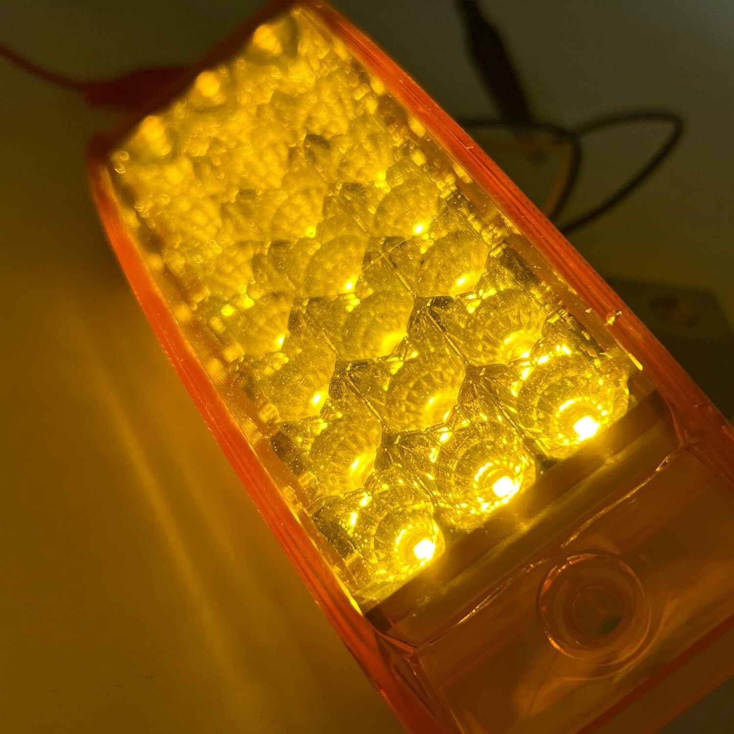 10- Amber 21 LED Side Marker Clearance Light Rectangle 12V Truck Trailer Camper