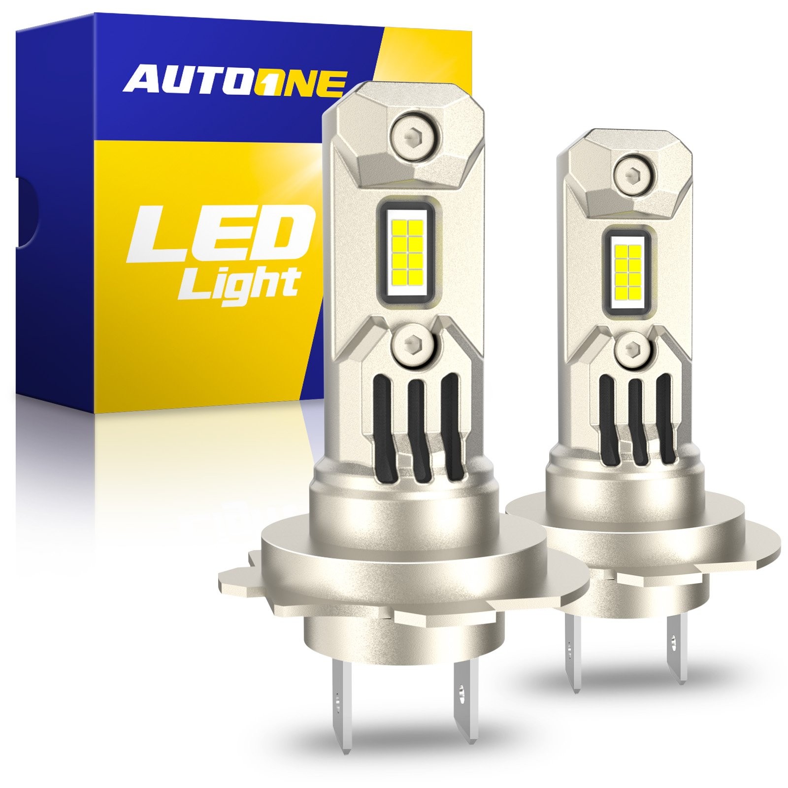 AUTOONE H7 LED Headlight Bulbs Conversion Kit Hi/Low Beam 6000K Super White 10S