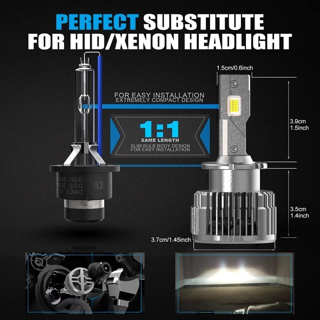 BlingLights Brand D2S D2R D2C D2 Xenon HID to 6000K LED Conversion Bulbs