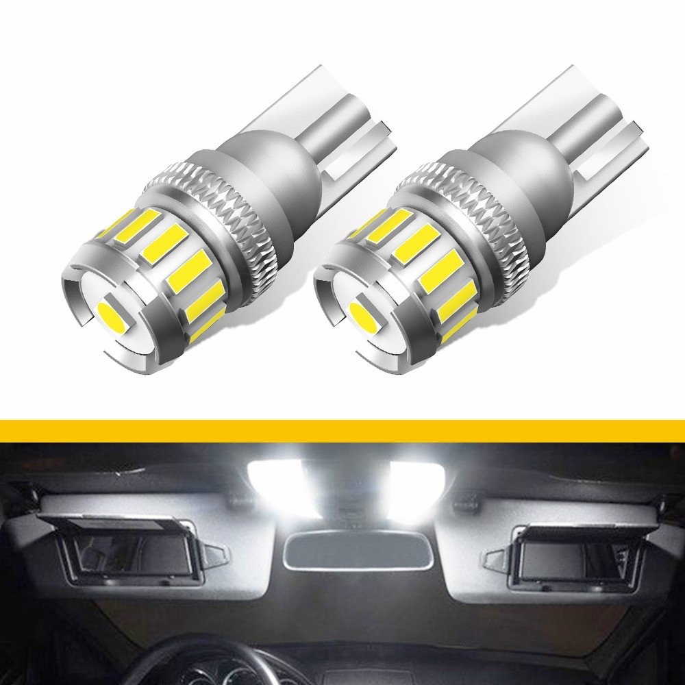 T10 168 194 2825 LED Front Side Marker Light Bulb 6500K Clear Cool White Canbus