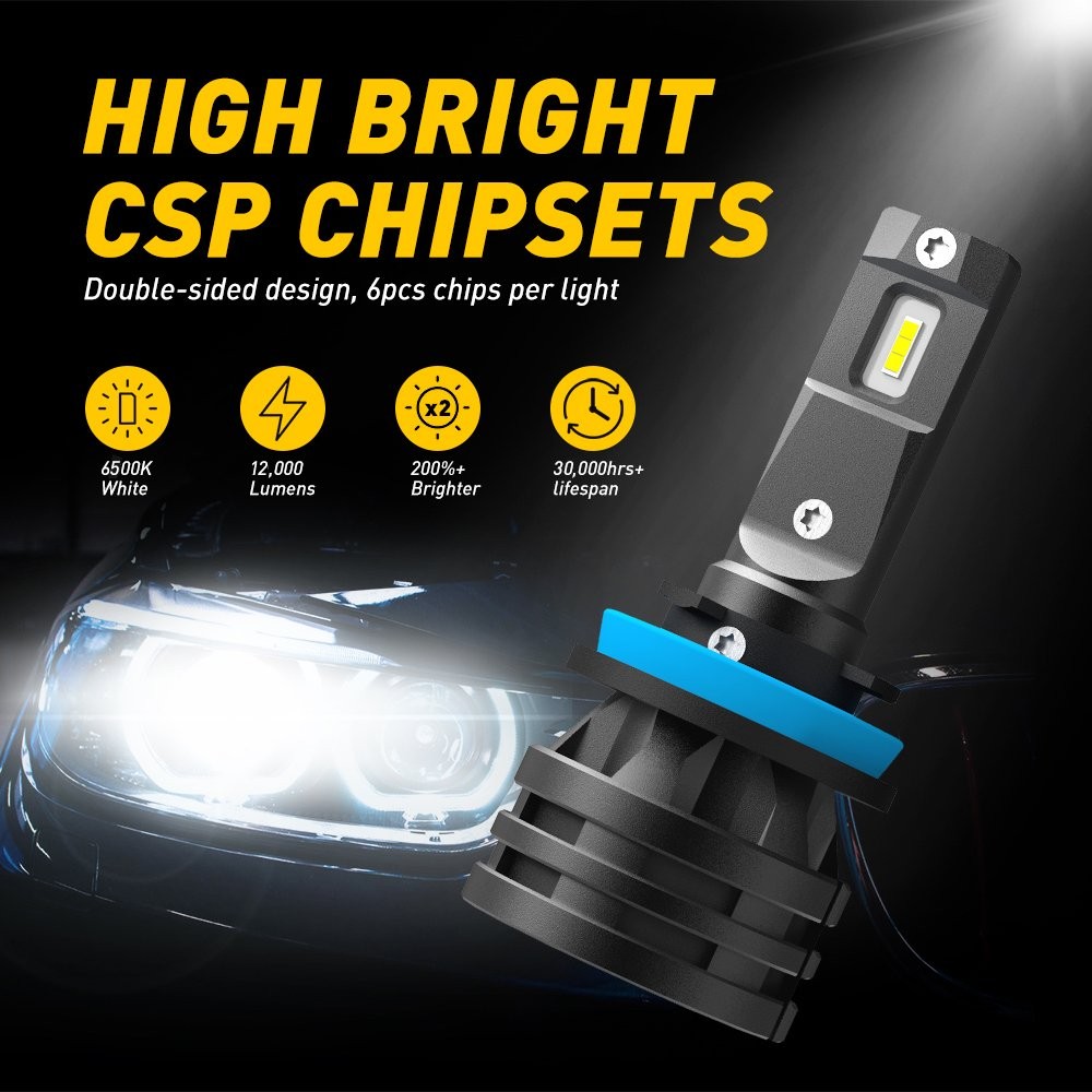 AUXITO H11 9012 9006 9005 LED Headlight Bulbs High Low Beam 30000LM 6500K