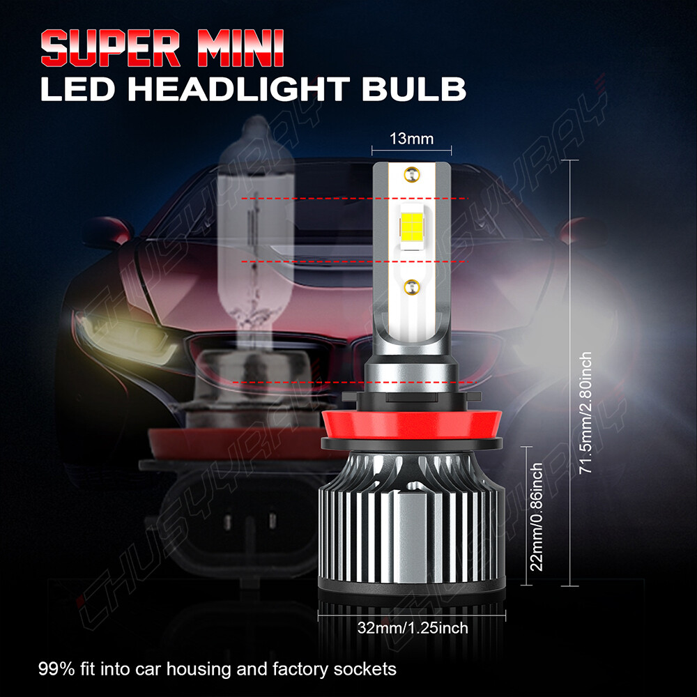 9005 H11 Bulb, 10000LM 500% Brighter, HB3 H8 H9 Bulb 6000K Cool White, Pack of 4