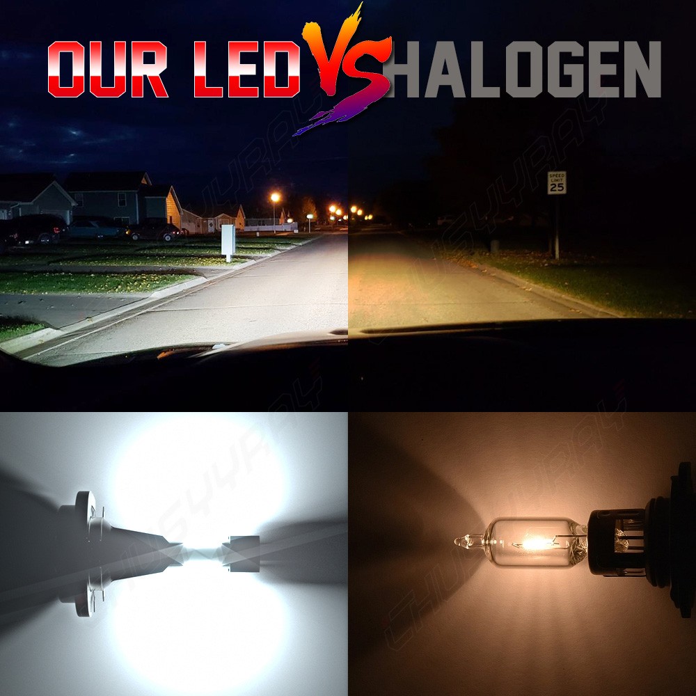 4PCS H7 H11B LED Headlights High Low Beam White Bulbs 6000K