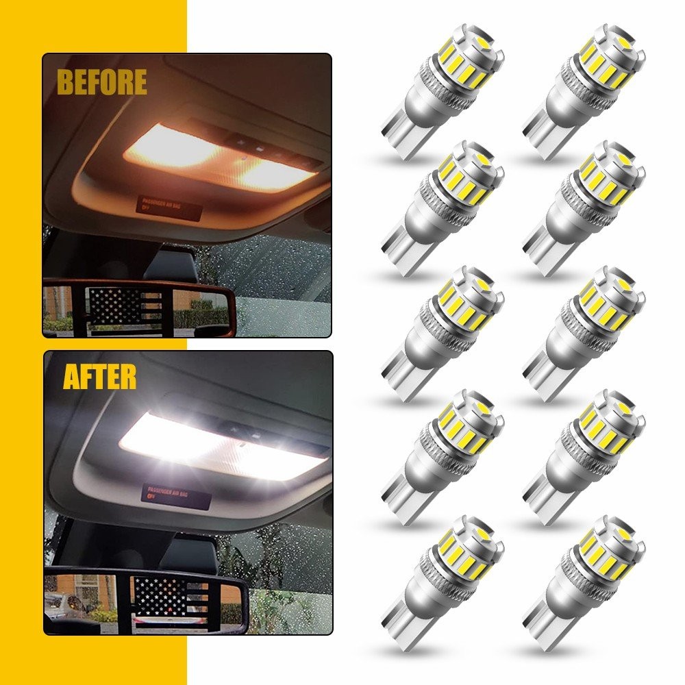 T10 13 SMD LED Interior Light bulbs Super White 6500K 921 194 192 168 2825 W5W