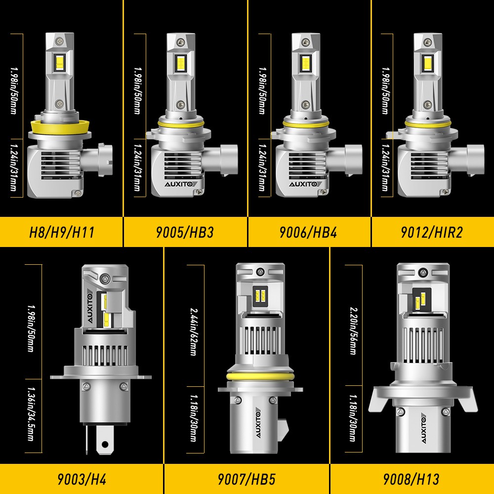 AUXITO 9006 LED Headlight Bulbs BRIGHTEST Kit Low Beam 6000K ERROR FREE CANBUS
