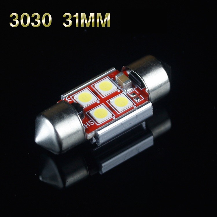 Alla Lighting 800LM 3030 LED Dome Map Trunk Light Festoon Bulb DE3175,White,4x