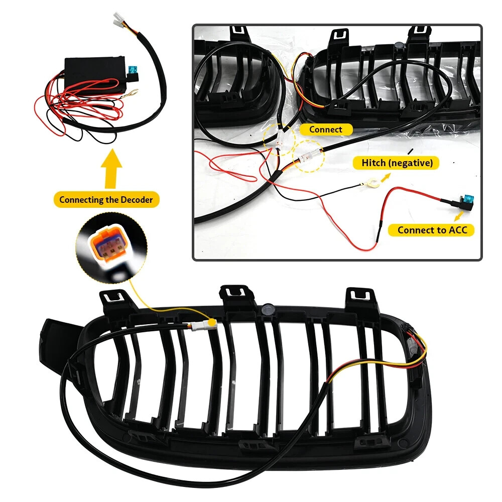 LED Light Front Kidney Grille Grill For BMW 5 Series F10 11 Grille Light 2014-17