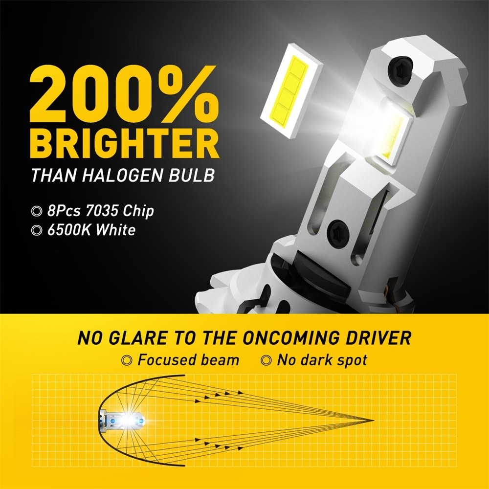 AUXITO H7 LED Headlight Bulbs High/Low Beam 6500K Bright White Wireless Canbus Y