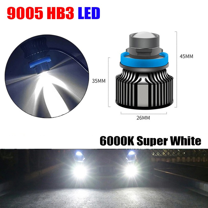 2X 9005 LED Projector Laser Headlights Bulb White/Blue/Yellow/Green Fog Lights