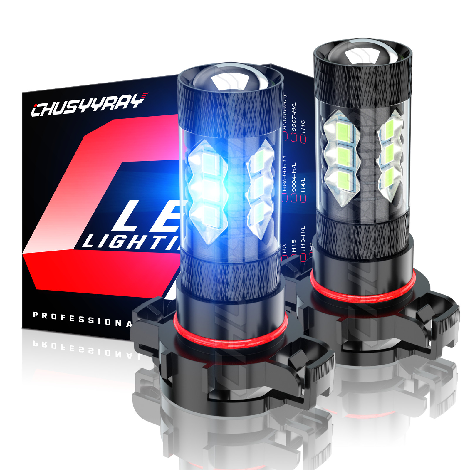 2pcs H16/5202/2504 6000K LED Fog Light Bulbs For 2007-2015 Chevy Silverado 1500
