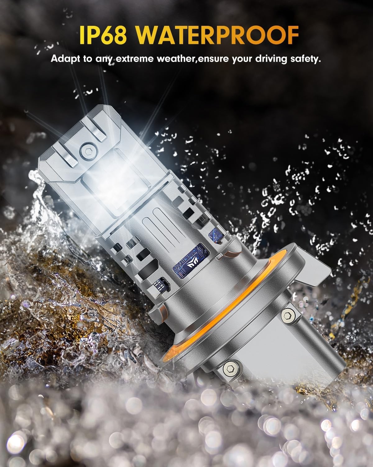Fahren H13/9008 LED Headlight Fog Bulbs High/Low Beam 80000LM 1000% Ultra-Bright